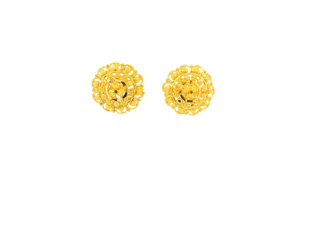 22K Yellow Gold Stud Earrings – Screw Back