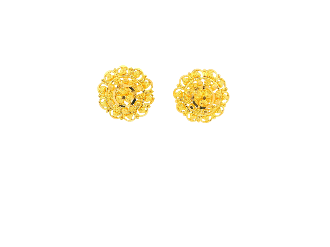 22K Yellow Gold Stud Earrings – Screw Back