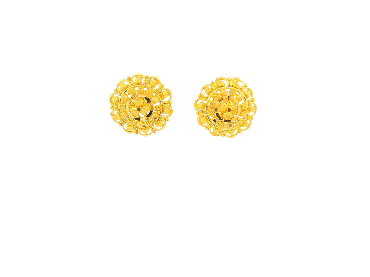 22K Yellow Gold Stud Earrings – Screw Back