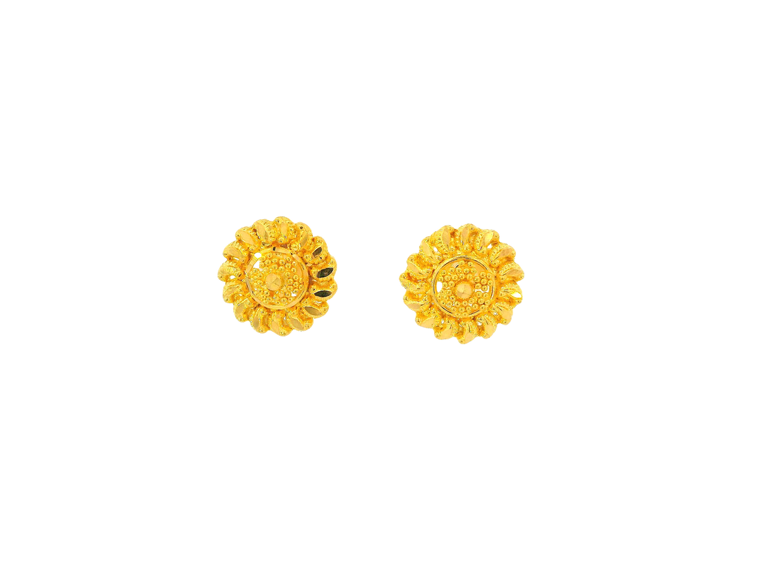22K Yellow Gold Stud Earrings – Screw Back