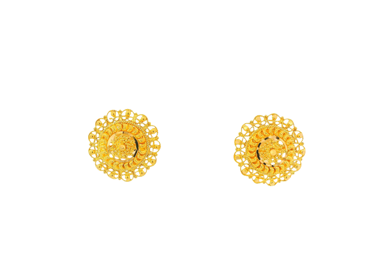 22K Yellow Gold Stud Earrings – Screw Back