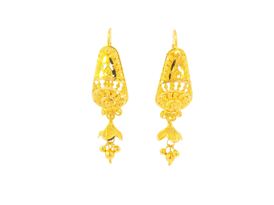 22K Yellow Gold Hanging Earrings – U Back