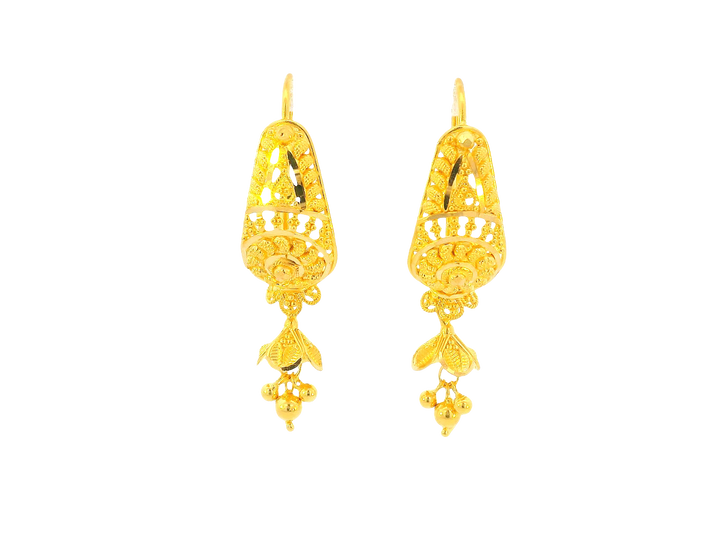 22K Yellow Gold Hanging Earrings – U Back
