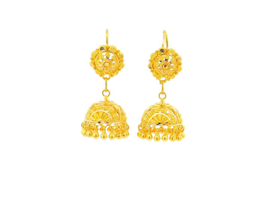 22K Yellow Gold Hanging Earrings – U Back