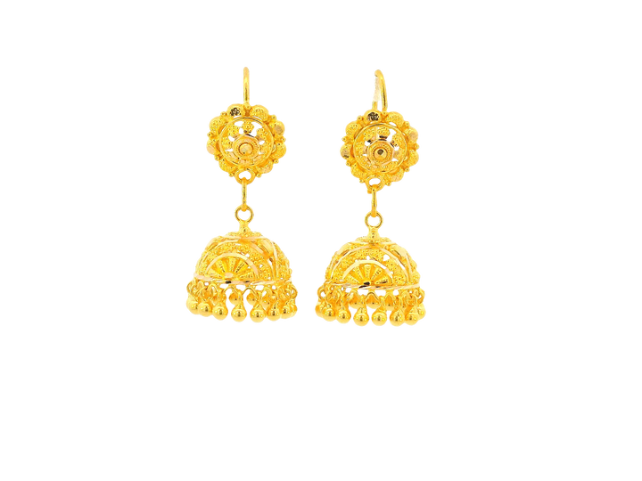 22K Yellow Gold Hanging Earrings – U Back