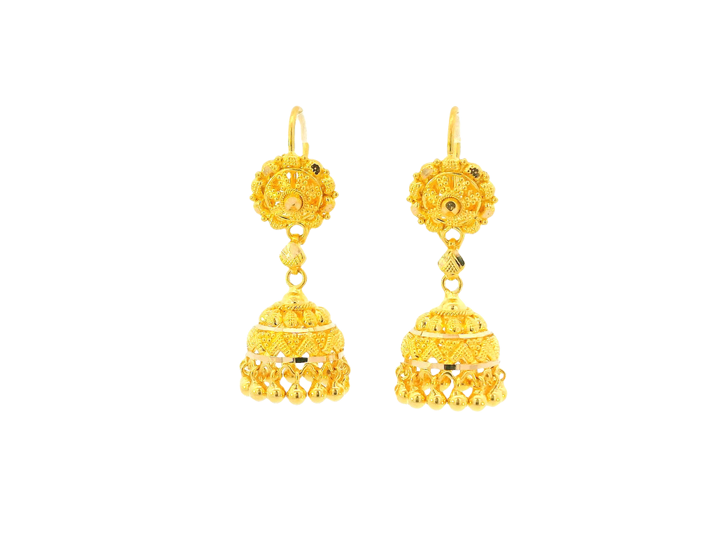 22K Yellow Gold Hanging Earrings – U Back