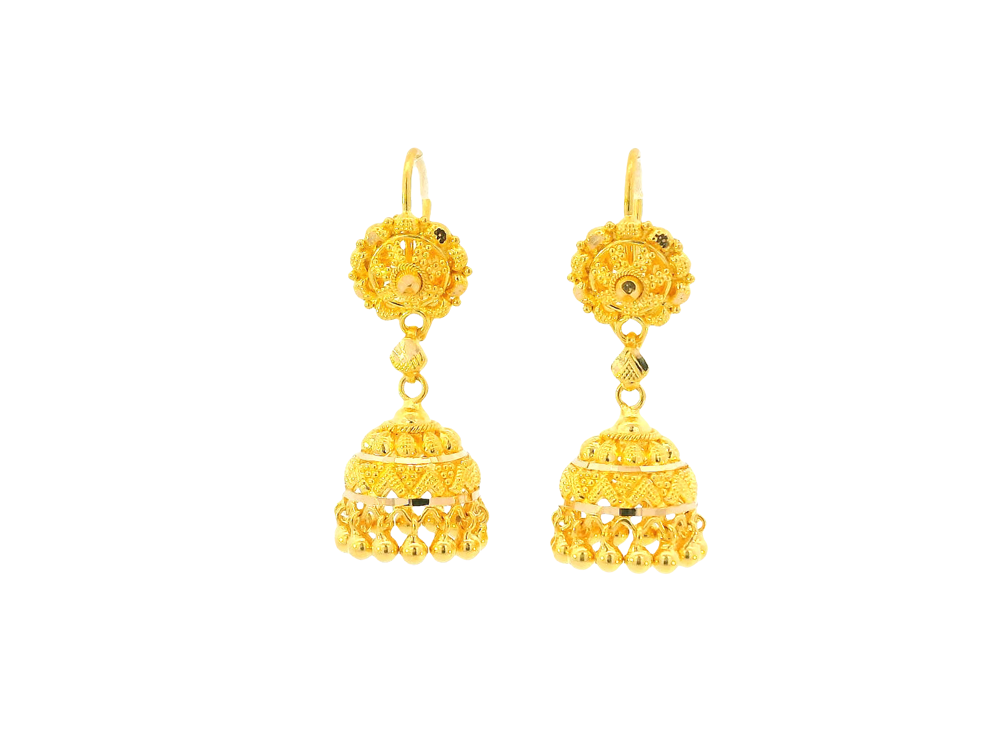 22K Yellow Gold Hanging Earrings – U Back