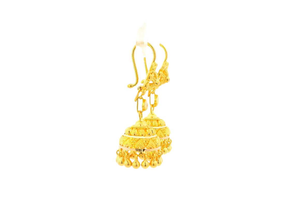 22K Yellow Gold Hanging Earrings – U Back