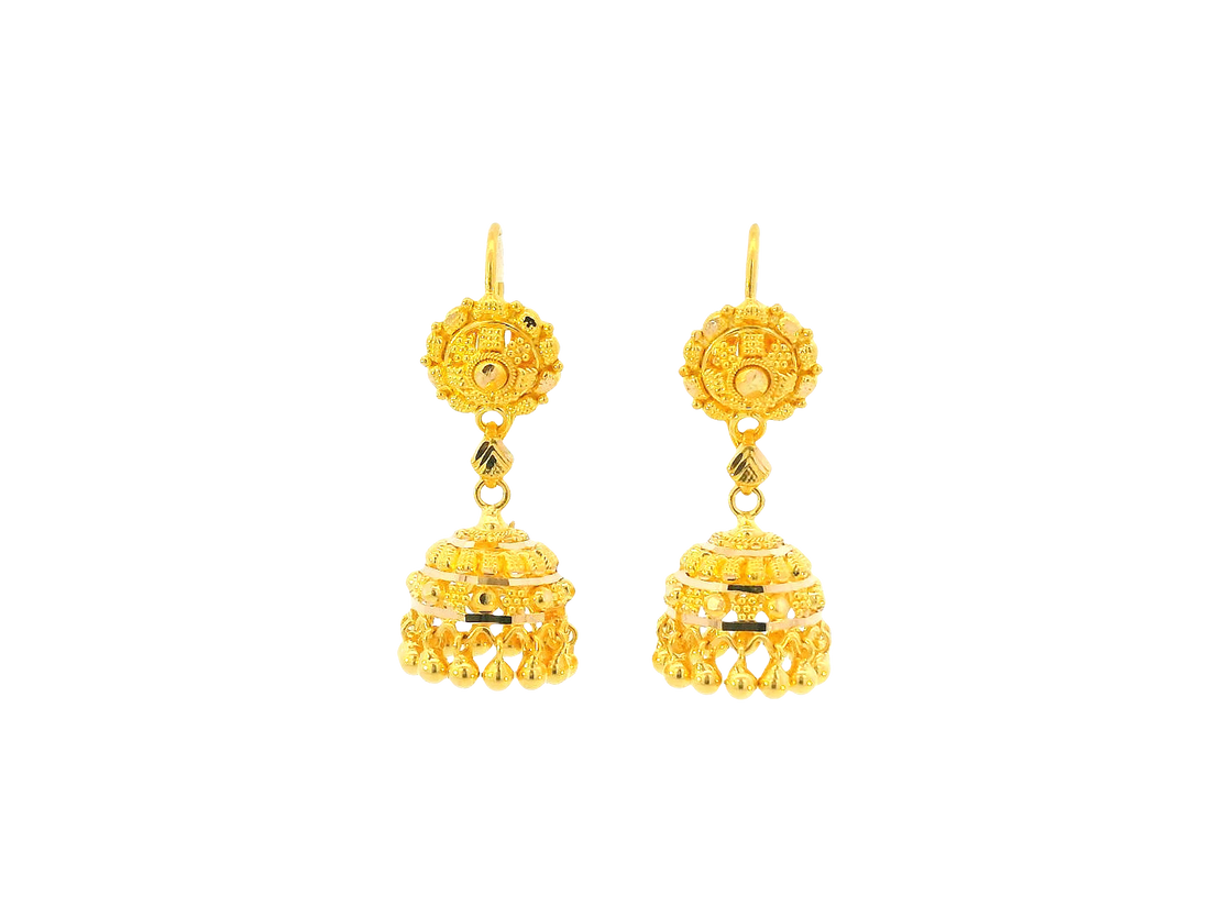22K Yellow Gold Hanging Earrings – U Back