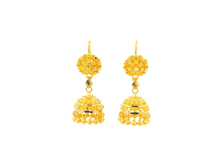 22K Yellow Gold Hanging Earrings – U Back