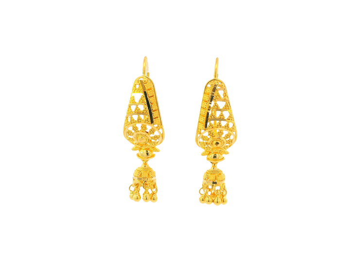 22K Yellow Gold Hanging Earrings – U Back