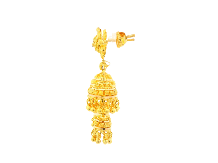 22K Yellow Gold Hanging Earrings – Screw Back