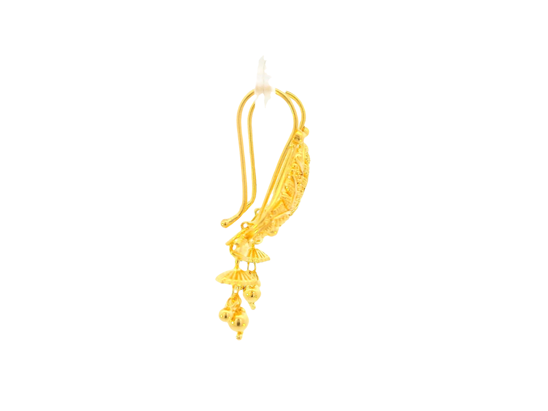 22K Yellow Gold Hanging Earrings – U Back