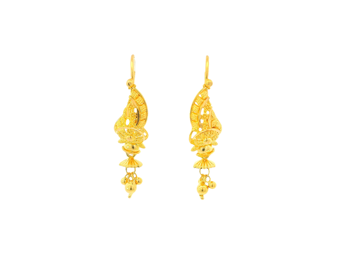 22K Yellow Gold Hanging Earrings – U Back