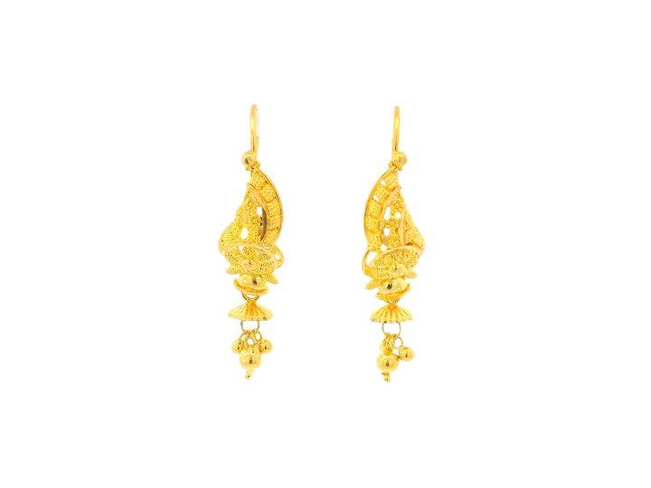 22K Yellow Gold Hanging Earrings – U Back