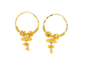 22K Yellow Gold Hoop Earrings Polished Finish