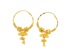 22K Yellow Gold Hoop Earrings Polished Finish