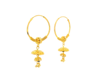 22K Yellow Gold Hoop Earrings Polished Finish