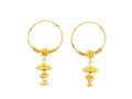 22K Yellow Gold Hoop Earrings Polished Finish