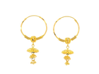 22K Yellow Gold Hoop Earrings Polished Finish