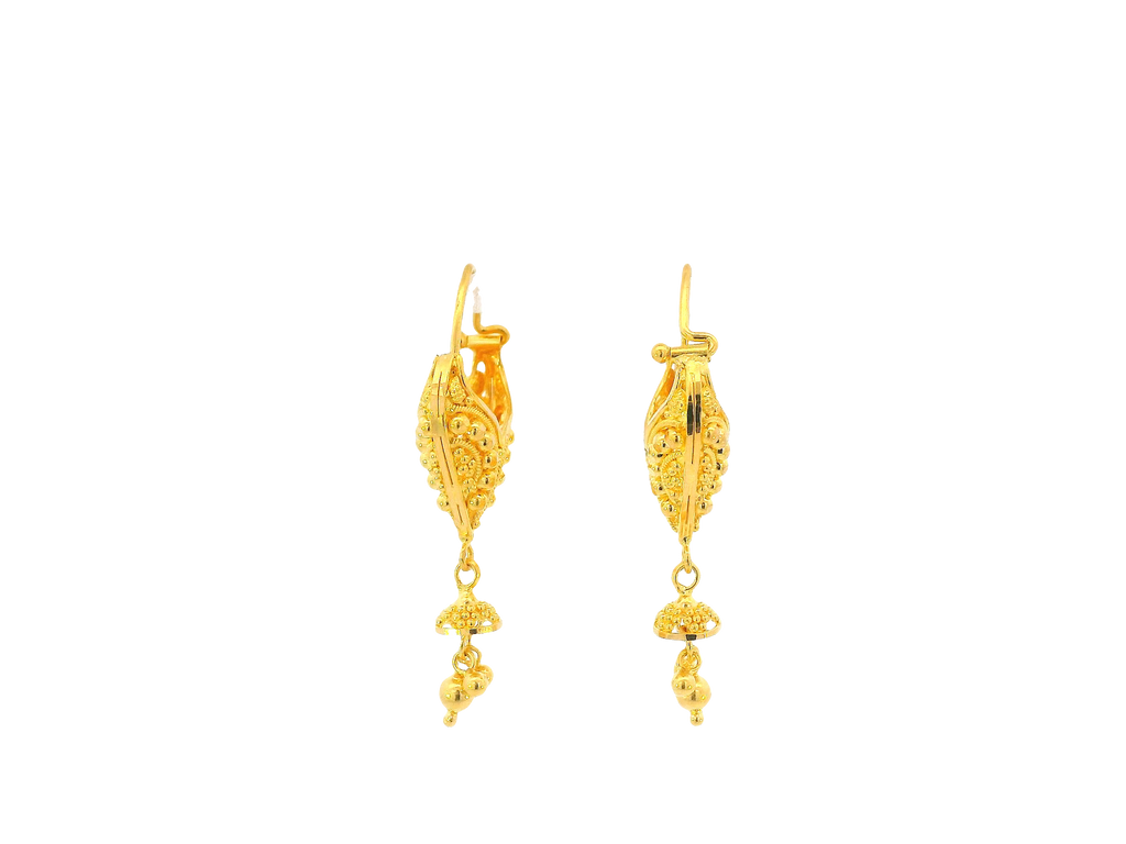 22K Yellow Gold Hoop Earrings Polished Finish