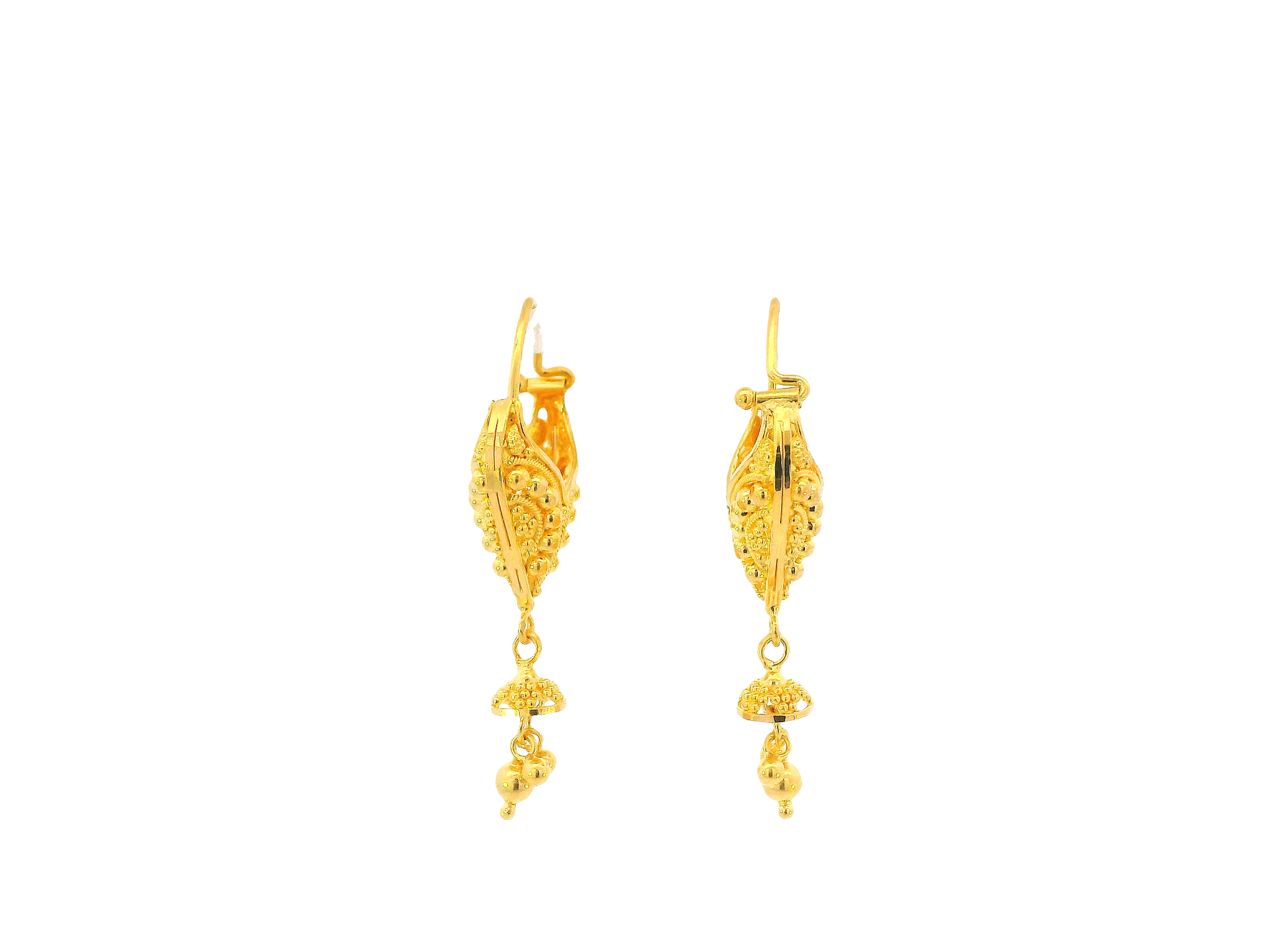 22K Yellow Gold Hoop Earrings Polished Finish