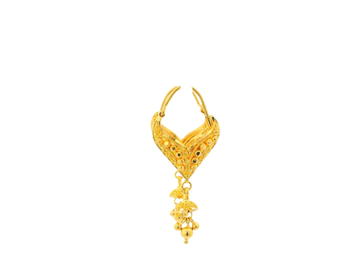 22K Yellow Gold Hoop Earrings  Polished Finish