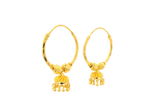 22K Yellow Gold Hoop Earrings Polished Finish