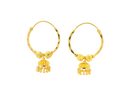 22K Yellow Gold Hoop Earrings Polished Finish