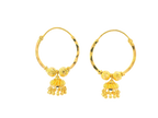 22K Yellow Gold Hoop Earrings Polished Finish