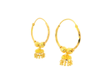 22K Yellow Gold Hoop Earrings Polished Finish