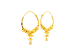 22K Yellow Gold Hoop Earrings Polished Finish