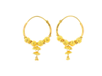 22K Yellow Gold Hoop Earrings Polished Finish