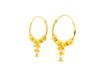 22K Yellow Gold Hoop Earrings Polished Finish