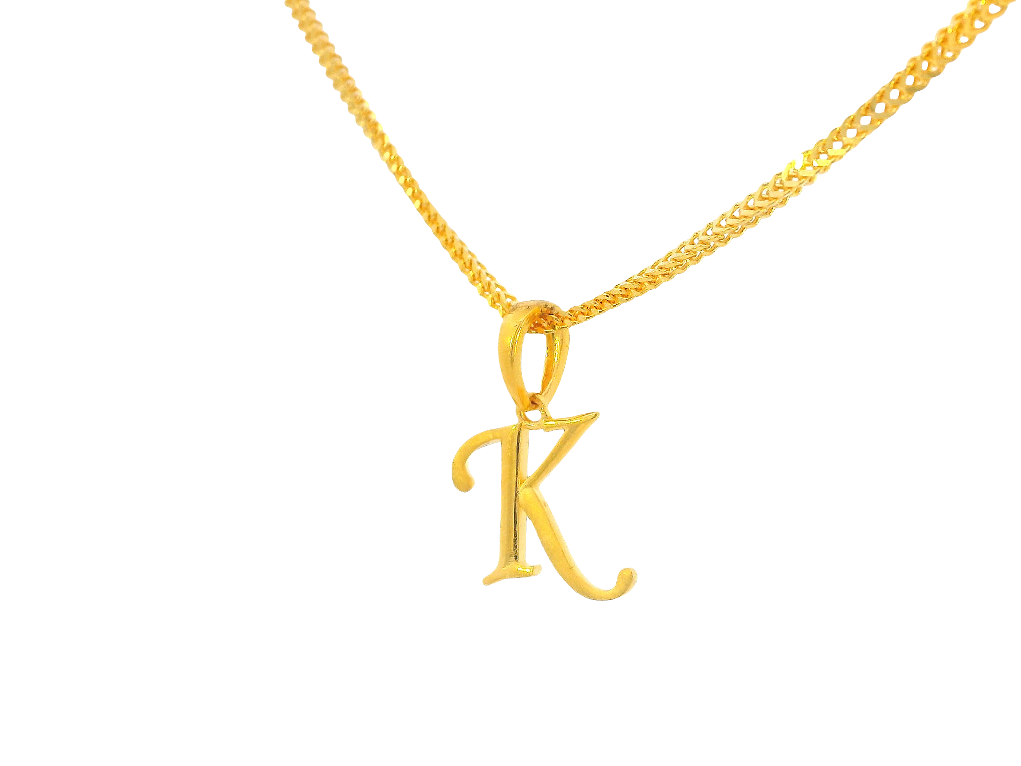 22K Yellow Gold Initial “K” Pendant Polished Finish