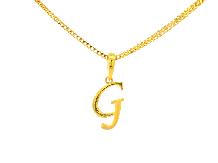 22K Yellow Gold Initial “G” Pendant