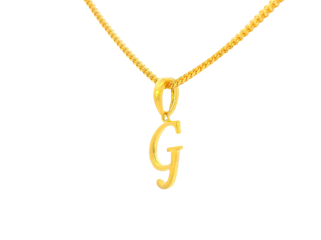 22K Yellow Gold Initial “G” Pendant