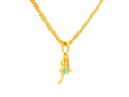 22K Yellow Gold Initial “A” Pendant with Cubic Zirconia
