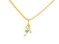 22K Yellow Gold Initial “A” Pendant with Cubic Zirconia