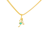 22K Yellow Gold Initial “A” Pendant with Cubic Zirconia