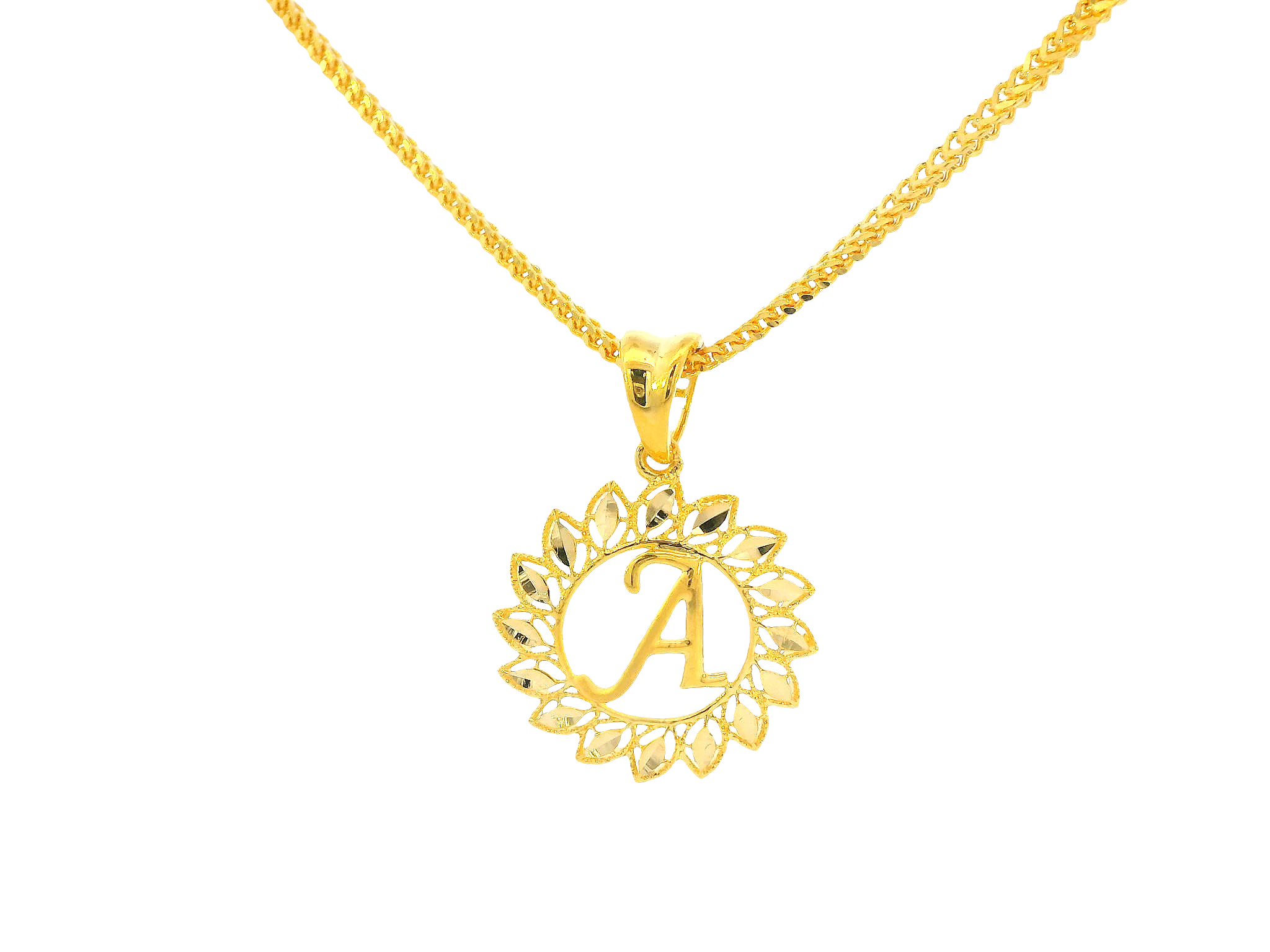22K Yellow Gold Initial “A” Pendant