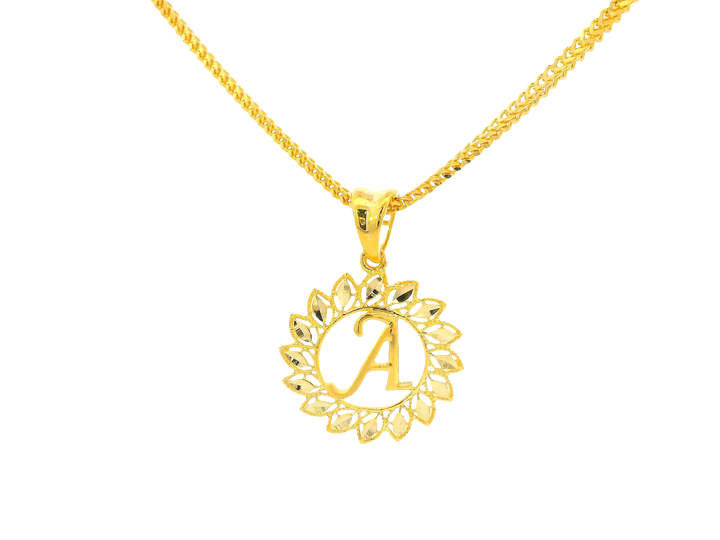 22K Yellow Gold Initial “A” Pendant