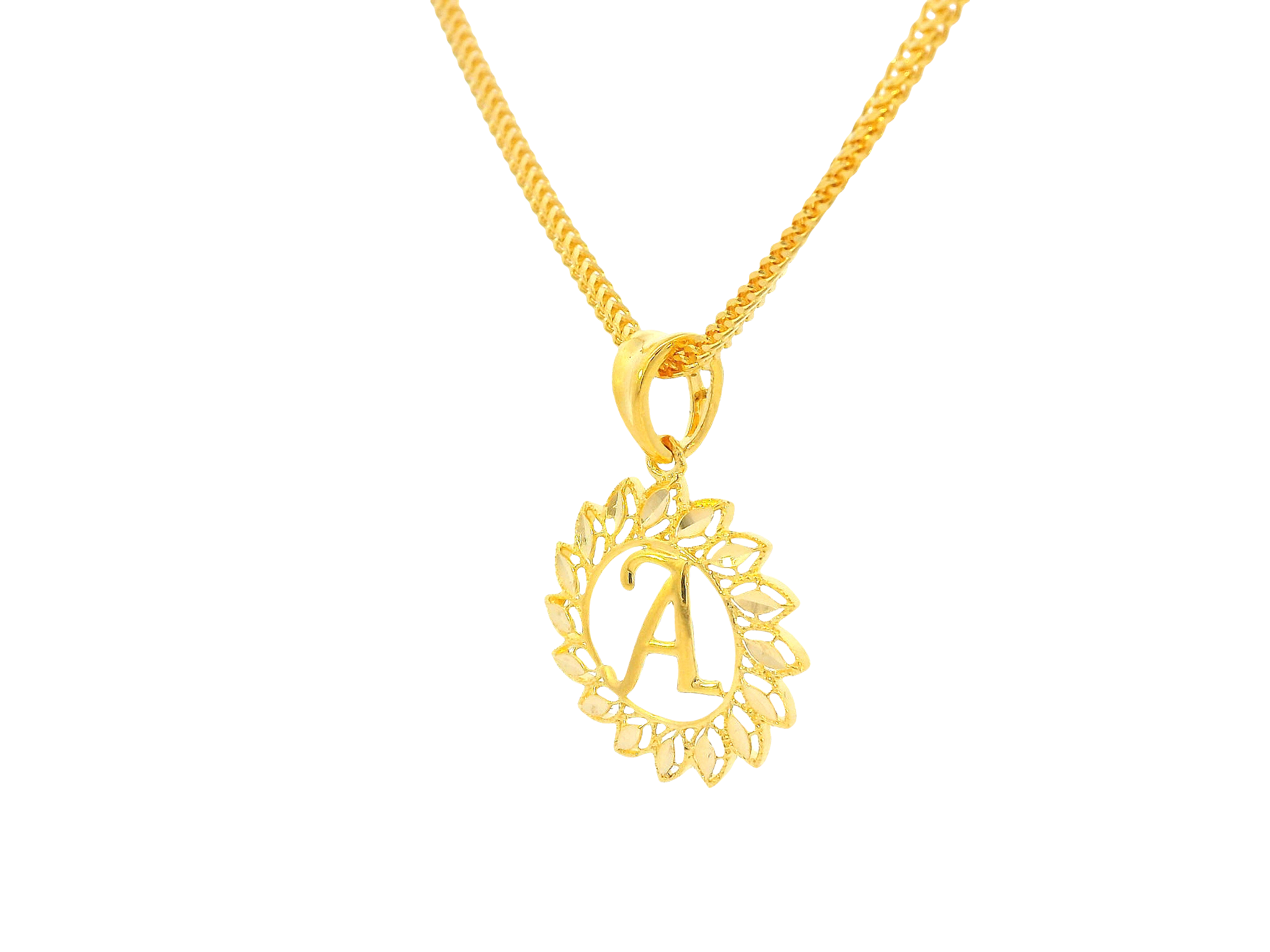 22K Yellow Gold Initial “A” Pendant