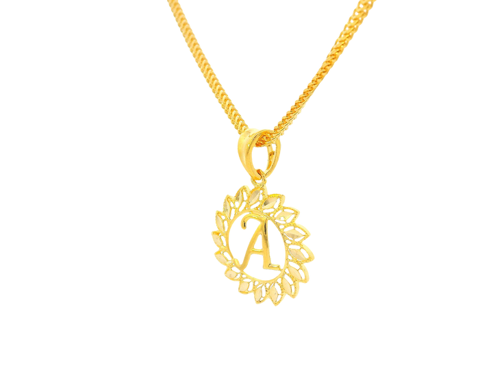 22K Yellow Gold Initial “A” Pendant