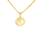 22K Yellow Gold Initial “R” Pendant