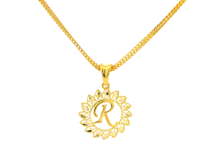 22K Yellow Gold Initial “R” Pendant