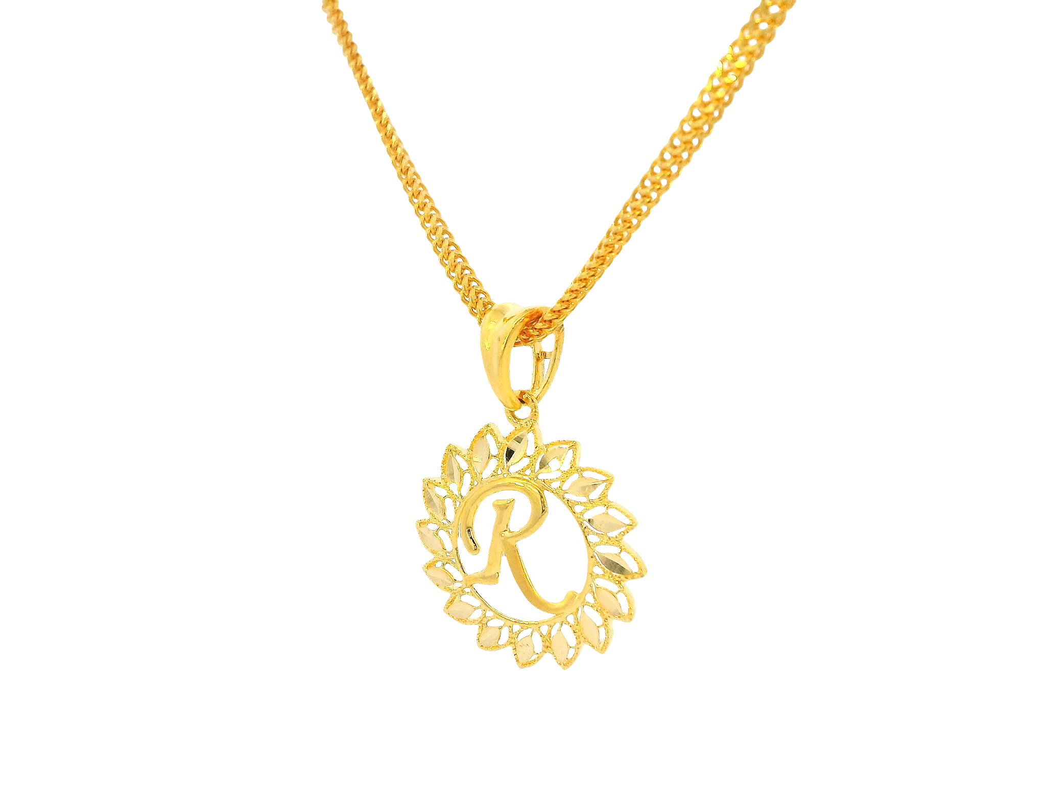 22K Yellow Gold Initial “R” Pendant