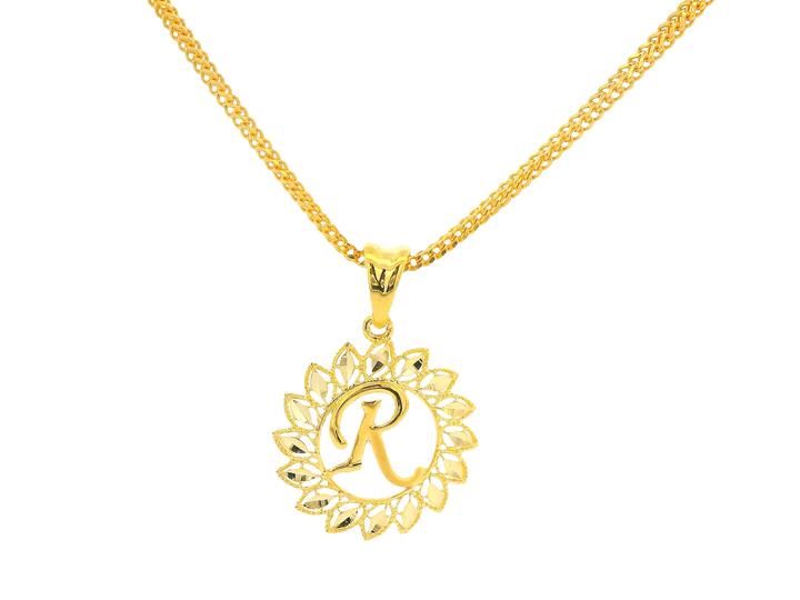 22K Yellow Gold Initial “R” Pendant