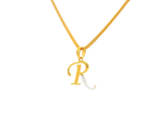 22K Yellow &amp; White Gold Initial “R” Pendant