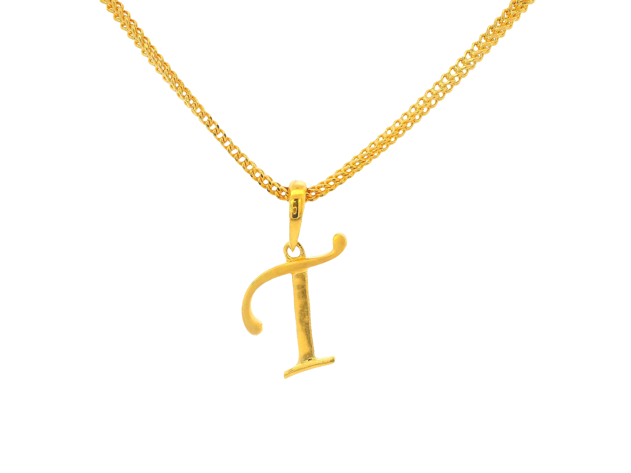 22K Yellow Gold Initial “T” Pendant